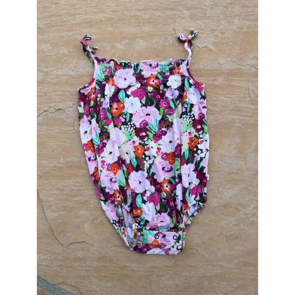 Posh Peanut Pink Floral Bubble Romper Size 18-24 Months